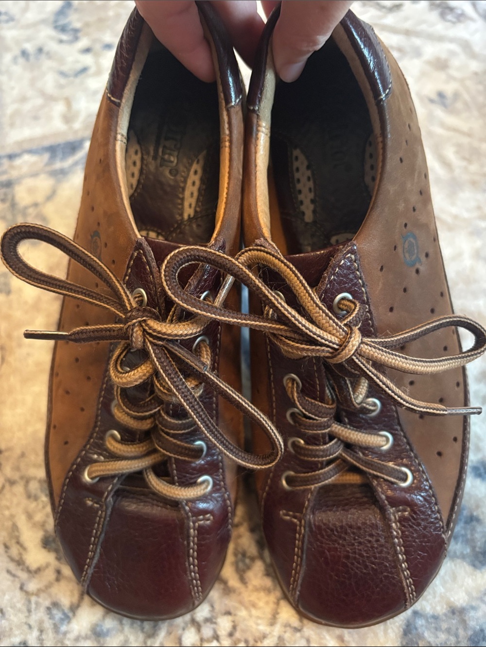 Born Two-Tone Brown Leather Sneakers - Picture 2 of 9